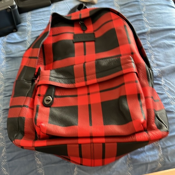 GORGEOUS! Coach Mount Plaid Tartan Buffalo check Backpack - Picture 2 of 7